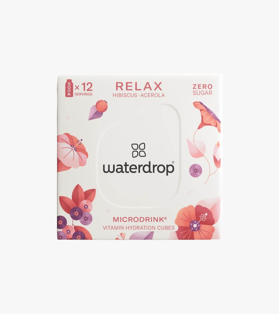Darček Waterdrop Microdrink nápoj s vitamínmi Relax 12ks Waterdrop Microdrink Relax 12ks - Ibištek, acerola, malina - Vitamíny C, B1, B7