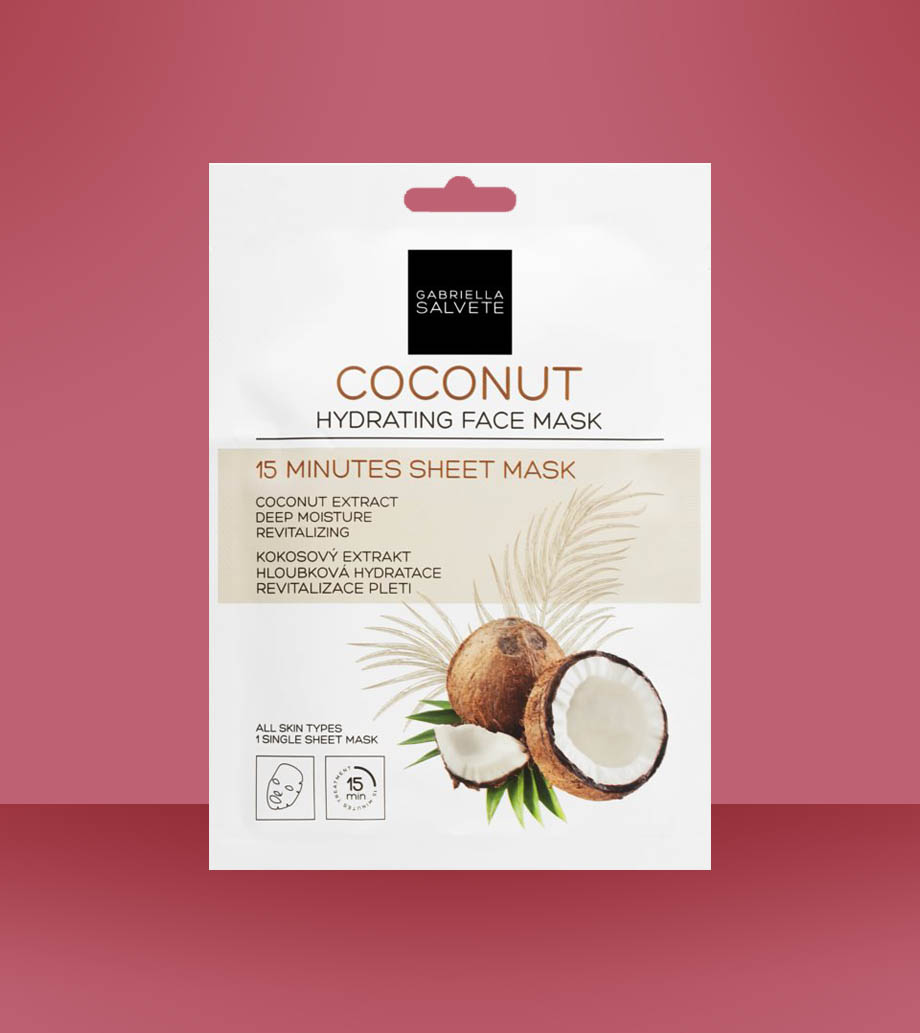 Darček GABRIELLA SALVETE Face Mask Coconut hydratačná plátenná maska Hydratačná látková maska - Gabriella Salvete Face Mask Coconut.