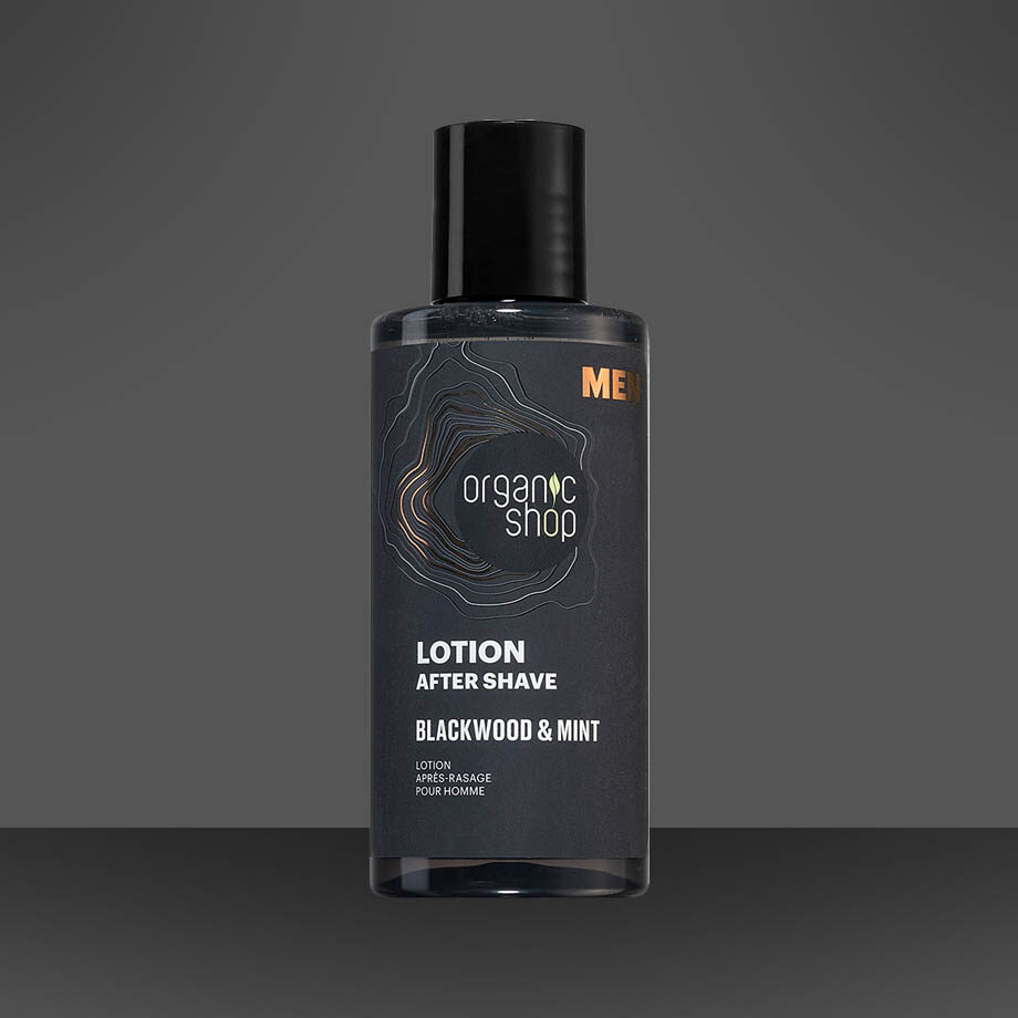 ORGANIC SHOP Blackwood&Mint osviežujúca voda po holení - Hĺbková hydratácia a sviežosť pre unavenú pleť.