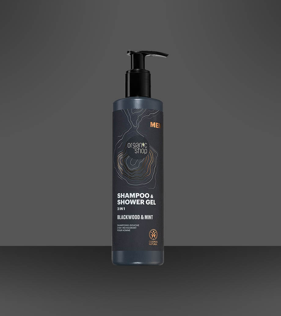 Darček pre muža ORGANIC SHOP Blackwood&Mint šampón a sprchový gél 2v1 pre mužov 280ml ORGANIC SHOP Blackwood&Mint šampón a sprchový gél 2v1 pre mužov - Osviežujúca každodenná hygiena.