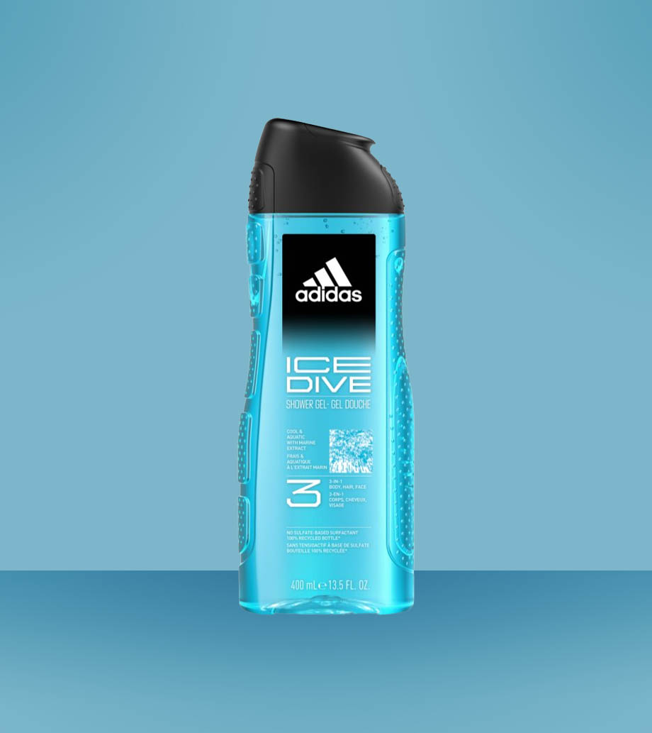 Darček pre muža Adidas Ice Dive sprchový gél 400ml Adidas Ice Dive - Osviežujúca vôňa pre mužov