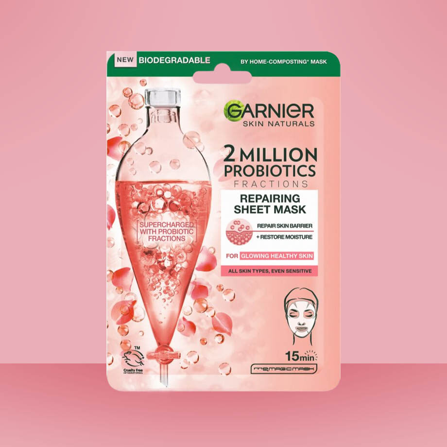 Probiotická textilná maska Garnier Skin Naturals pre hydratovanú a chránenú pleť