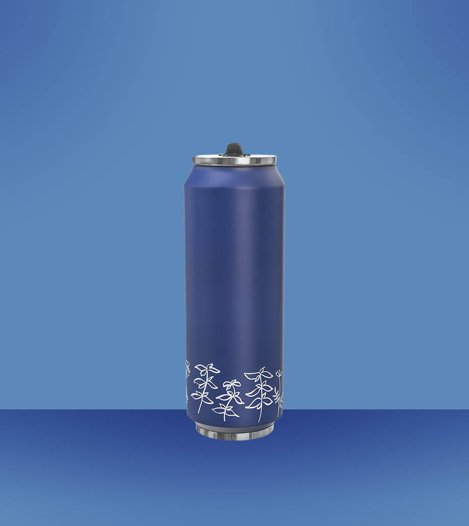 Darček pre ženy ORION Nerezová termoska 0.7l Štýlová modrá termoplechovka s dekorom LÚKA - ideálny spoločník na cesty.