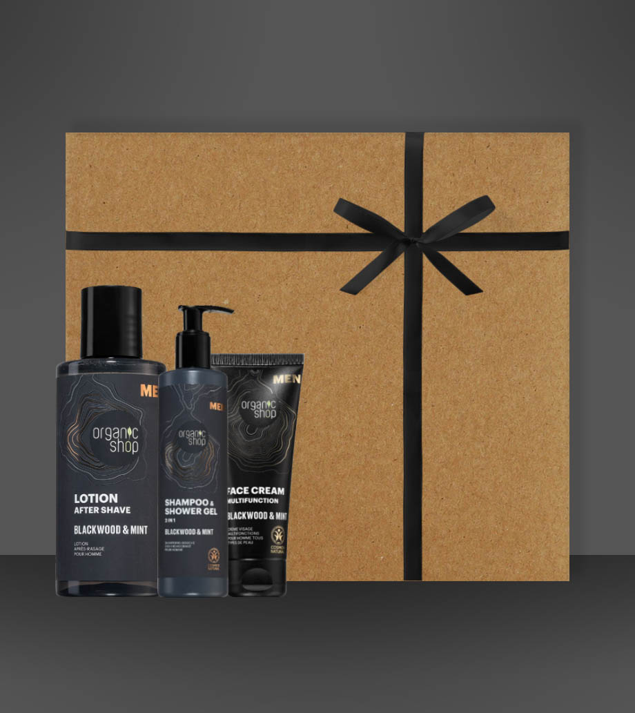 Darček pre muža, otca, manžela, priateľa, brata, kamaráta, gentlemana - Kozmetický darčekový box Multifunkčná hydratácia Kolekcia Blackwood&Mint - Starostlivosť o mužskú pleť a vlasy s osviežujúcou vôňou mäty.