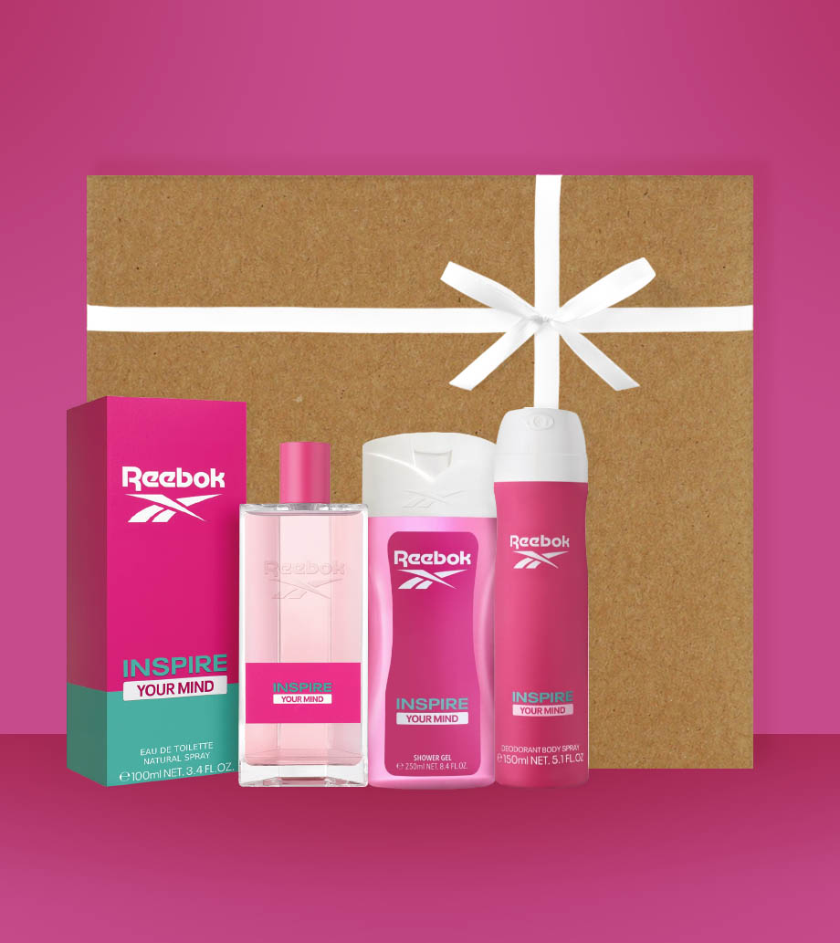 Darček pre ženy, priateľku, mamu, sestru, dcéru, manželku - Kozmetický darčekový box Čistá myseľ ženy Kolekcia Reebok Inspire Your Mind - dokonalý darček pre ženy, ktorý obohatí ich zmysly a dodá energiu na celý deň.