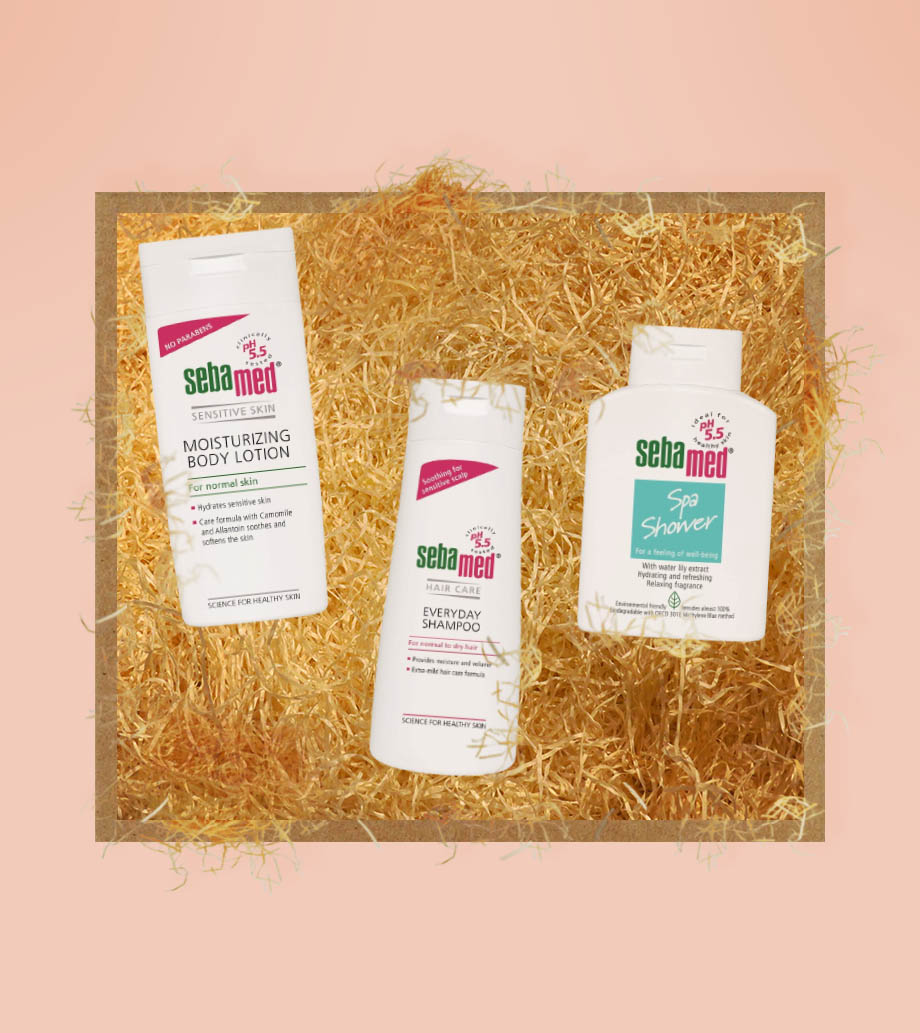 Darček pre ženy, priateľku, mamu, sestru, dcéru, manželku – Kozmetický darčekový box Sebaláska na každý deň Sebamed produkty - Starostlivosť o vlasy a pokožku