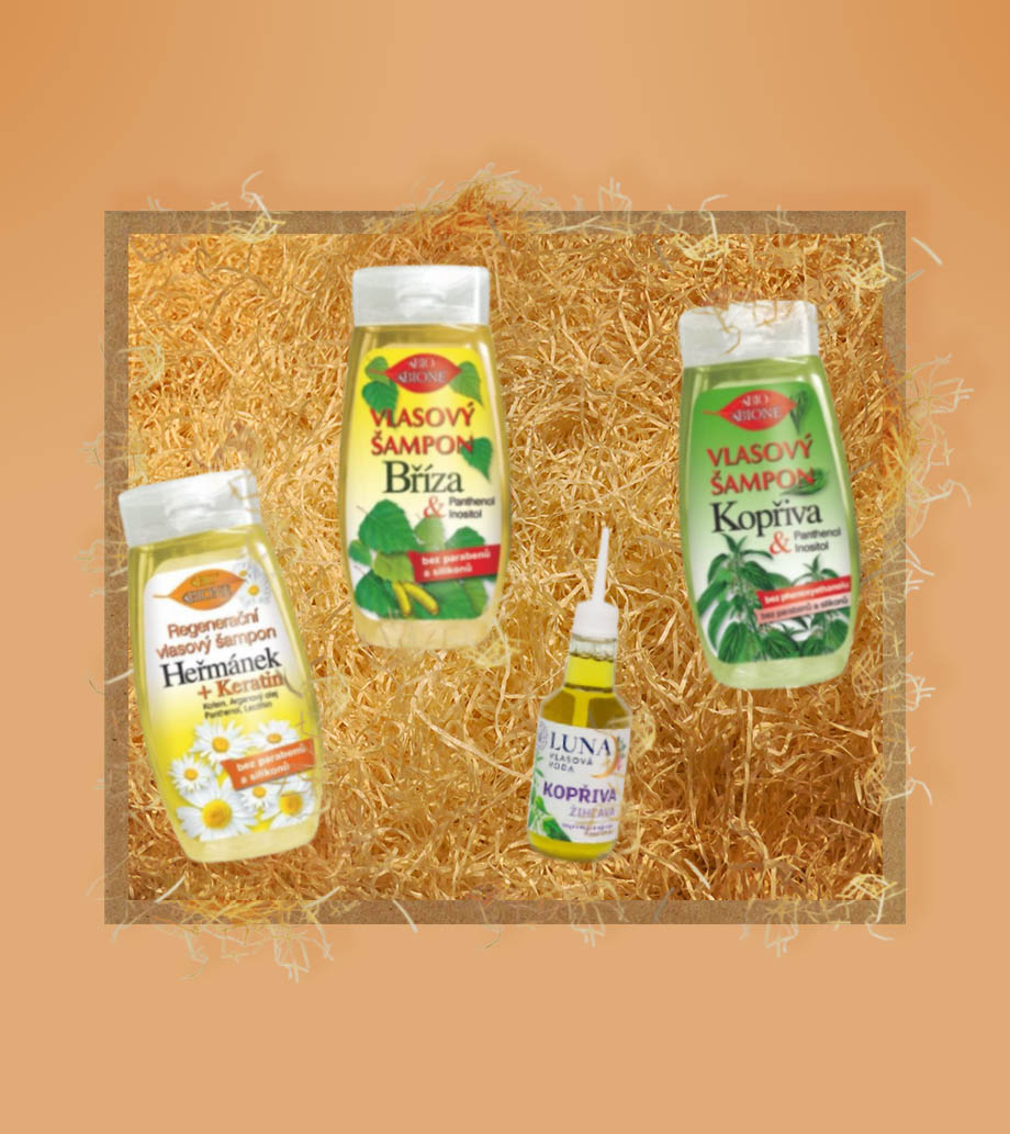 Darček pre ženy, priateľku, mamu, sestru, dcéru, manželku – Kozmetický darčekový box Bione bylinkové Trio Šampóny a sérum pre krásne blond vlasy od Bione Cosmetics a Alpa Luna