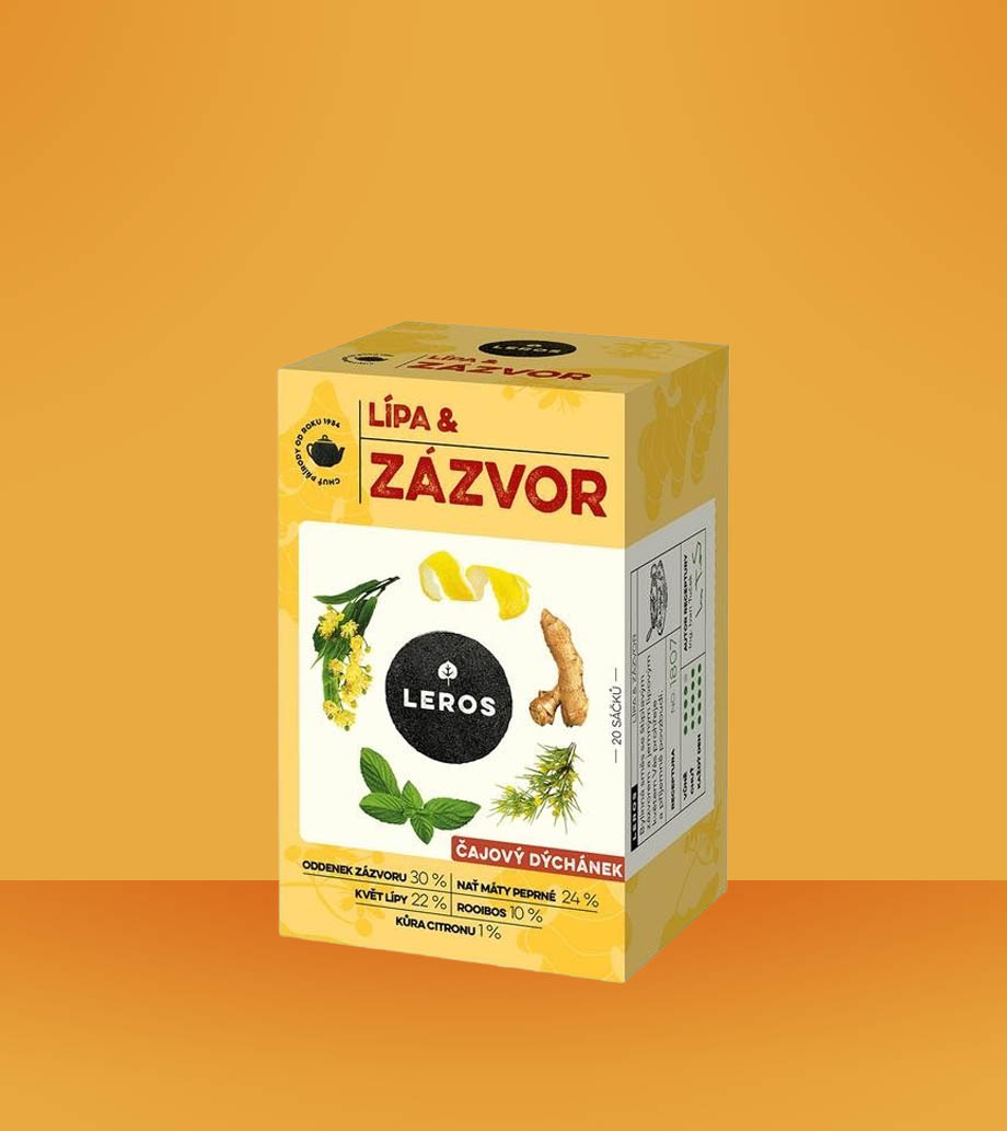 Darček pre babku Leros čaj – Lipa & zázvor 20 x 2g Čajové vrecko Leros s lipou a zázvorom - 20 kusov
