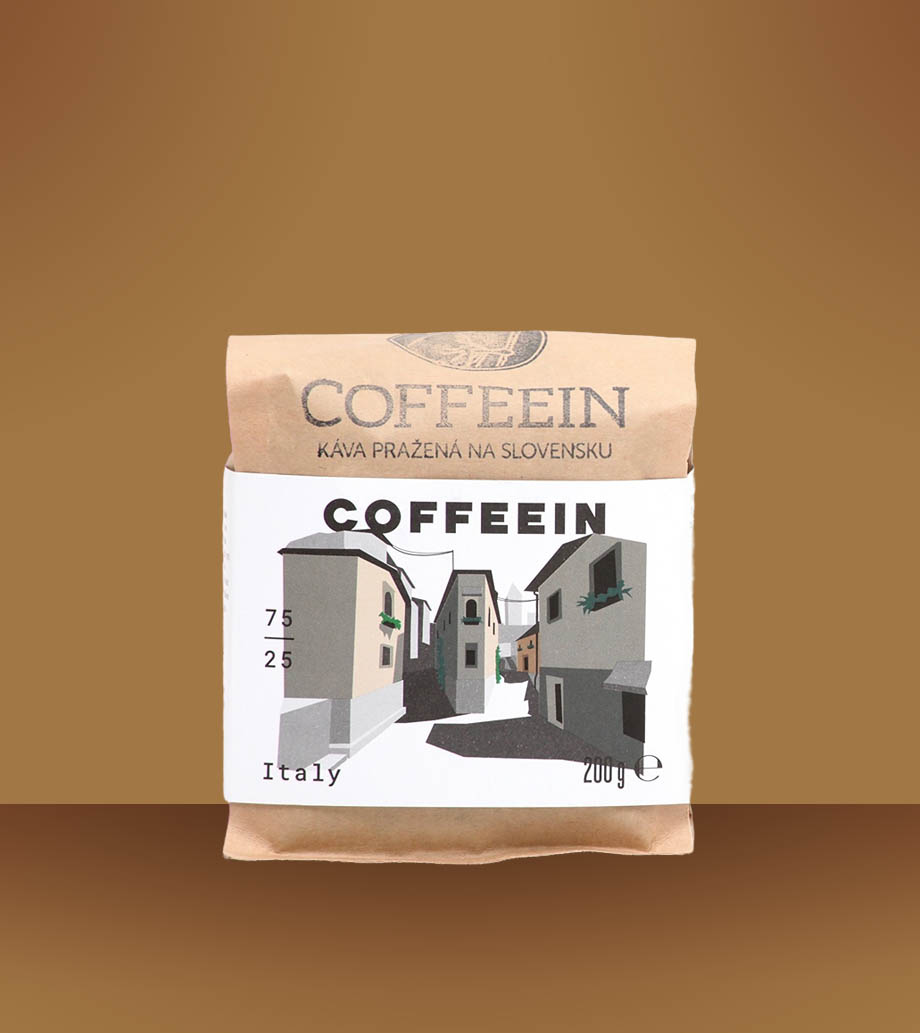 Darček pre mužov, manžela, brata, syna, priateľa, kamaráta Coffeein Italy Espresso zmes 75% Arabica 25% Robusta 200g Espresso zmes Coffeein Italy