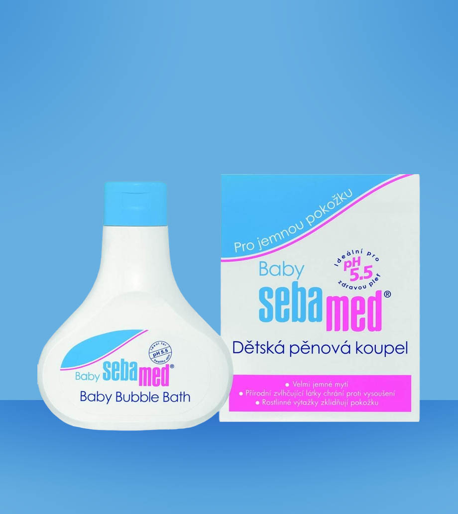 Darček pre bábätká SEBAMED BABY Detská penová kúpeľ 200ml Pena do kúpeľa na citlivú detskú pokožku s prírodnými extraktmi.