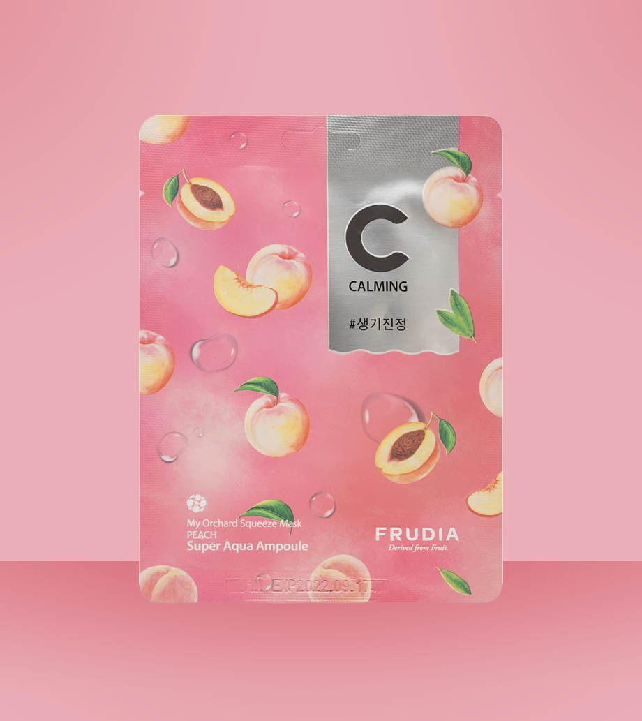Darček pre ženy Frudia My Orchard Peach rozjasňujúca plátienková maska 20ml Pleťová maska Frudia My Orchard Peach