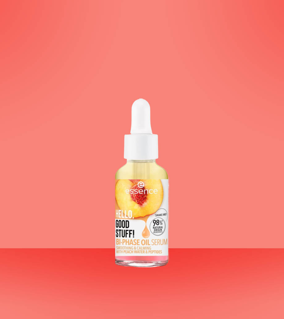 ZAZEbox Darček pre ženy, manželky, sestry, kamarátky, kráľovnú krásy Essence Dvojfázové sérum Peach Water&Peptides 30ml Pleťové sérum Hello, Good Stuff! Peach Water & Peptides s vysokou koncentráciou aktívnych látok.